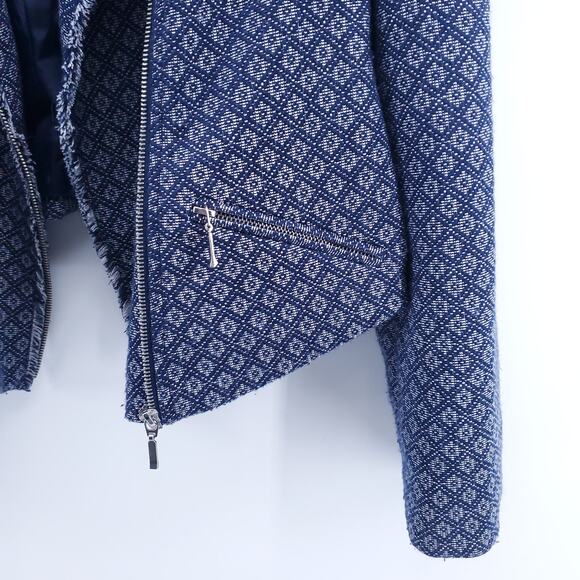 Metaphor Assymetrical Zip Up Raw Hemline 2 Zipper Front Pockets Lining Ripped| L - Picture 6 of 14